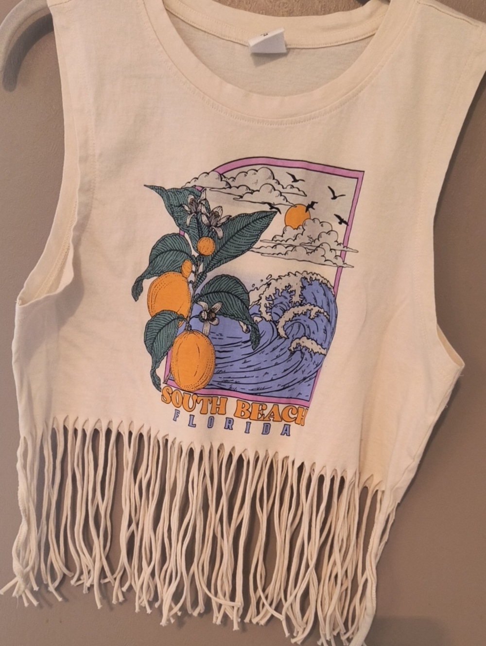 Fringe Graphic Half Shirt
